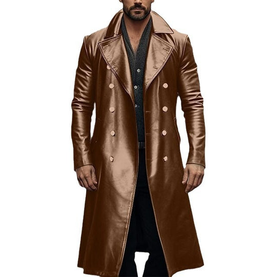 Herren eleganter übergroßer Trenchcoat aus hochwertigem Material R&B