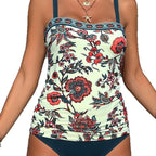 Damen Tankini-Set mit floralen Akzenten und unterstützendem Schnitt