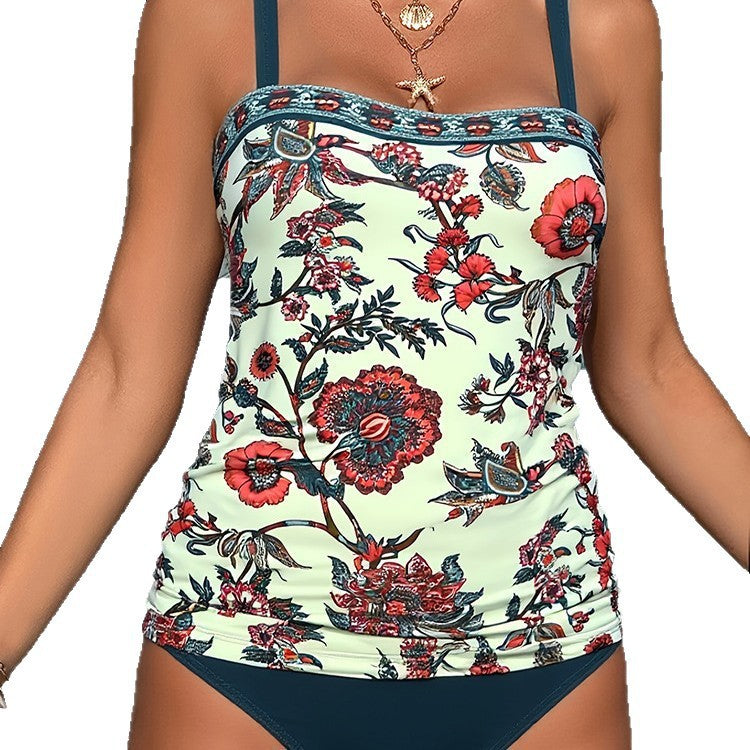 Damen Tankini-Set mit floralen Akzenten und unterstützendem Schnitt