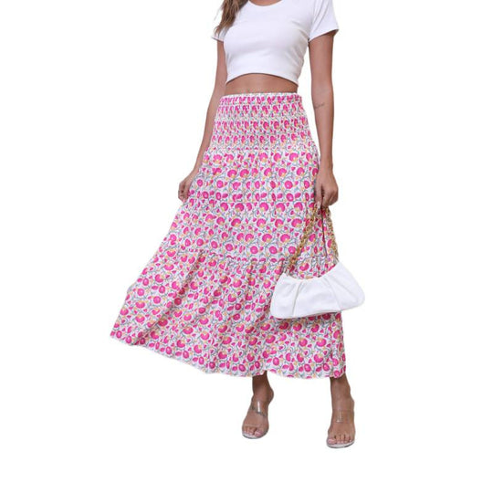 Damen Maxi-Rock mit voluminösen Rüschendetails und knöchellanger Passform R&B