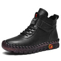 Herren nan knöchelhohe Freizeit-Lederimitat-Boots mit Klettverschluss gepolsterter Komfortinnensohle und profilierter Gummilaufsohle R&B