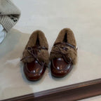 Damen Komfortable Hausschuhe mit weichem Fleece-Futter und modischem Doppelriemen R&B