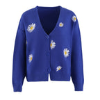 Damen Strickjacke mit floralem Design R&B