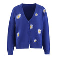 Damen Strickjacke mit floralem Motiv und klassischem Schnitt