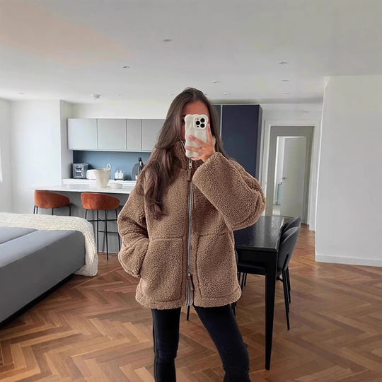 Damen Kuschelige Fleecejacke R&B