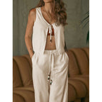 Damen luftiges Sommer-Set mit verstellbarem Kordelzug und lockerer Passform R&B