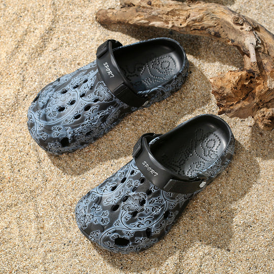 Damen Komfortable Clogs mit verstellbarem Riemen und floralem Design R&B