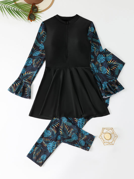 Damen Sportlicher Schwimmanzug mit voluminösem Rock R&B