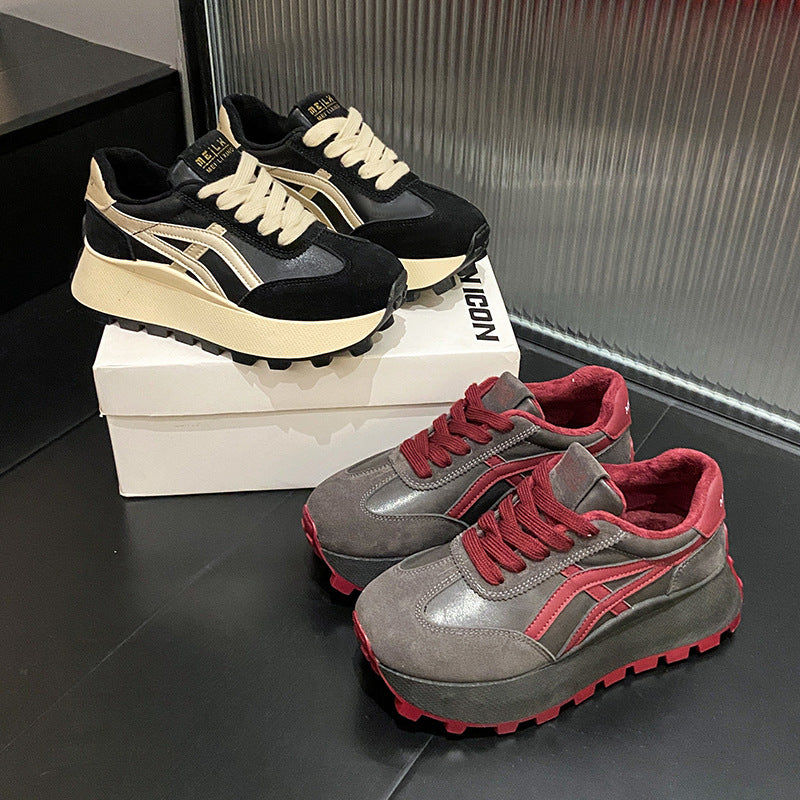 Damen Sportliche Plateau Sneakers mit rutschfester Sohle und atmungsaktivem Obermaterial R&B