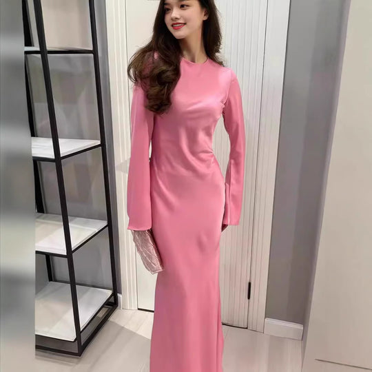 Damen Elegantes Maxikleid mit schmeichelndem Schnitt und ausgestellten Ärmeln R&B
