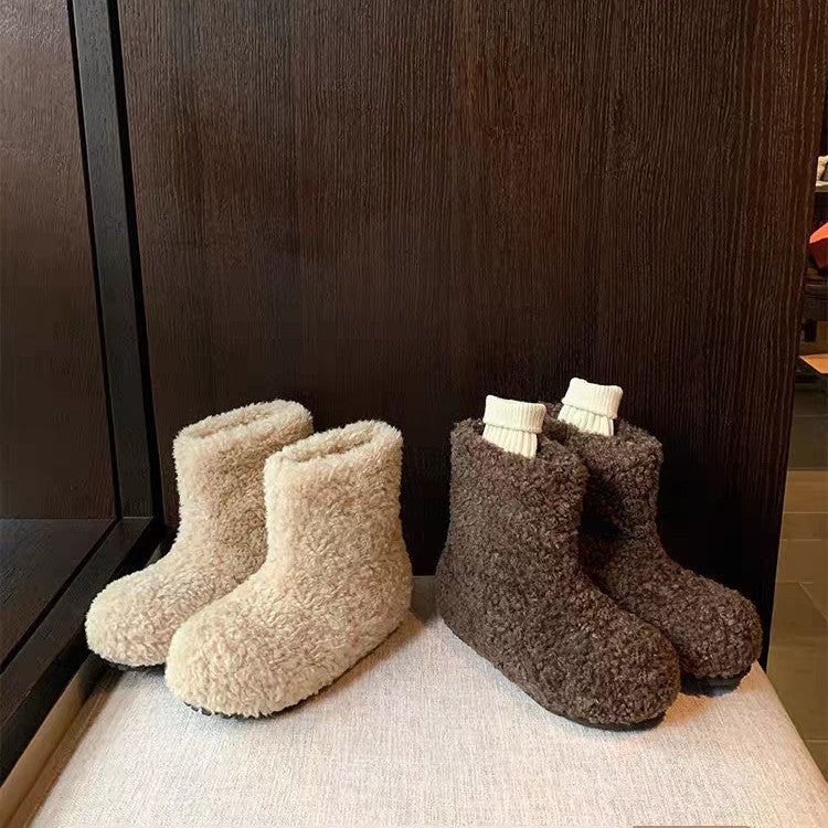Damen Hausschuhe aus kuscheligem Teddy-Fleece und rutschfester Gummisohle R&B