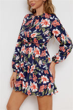 Damen Maxikleid mit verspieltem Blumenmuster und elastischem Bund R&B