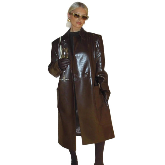 Damen Kunstleder-Blazerjacke R&B