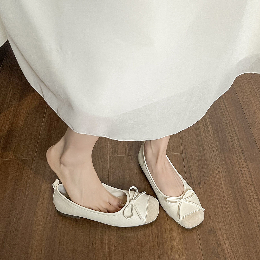 Damen Ballerinas mit elegantem Schleifenakzent aus hochwertigem Leder R&B