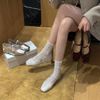 Damen Elegante Mary Jane Ballerinas mit modischem Riemchen und hochwertiger Leder-Oberfläche R&B