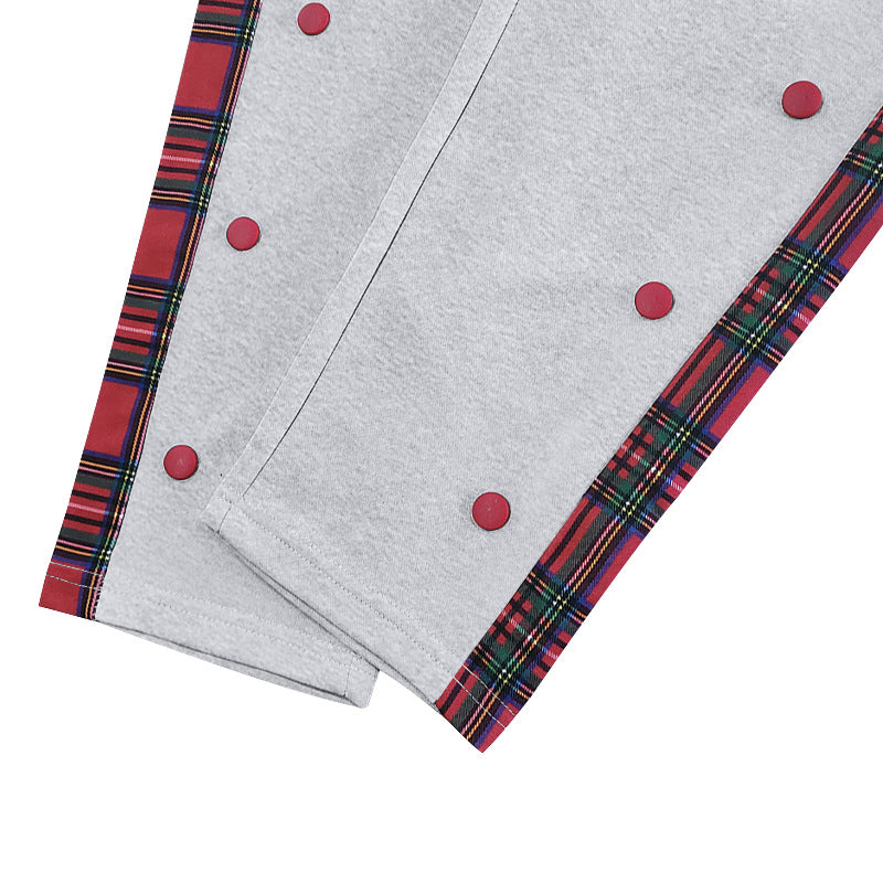 Herren Sportliche Freizeithose mit Knopfleisten und Karomuster R&B