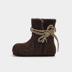 Damen Warme Fleece-Boots mit gefüttertem Innenfutter und dekorativen Schnürsenkeln R&B