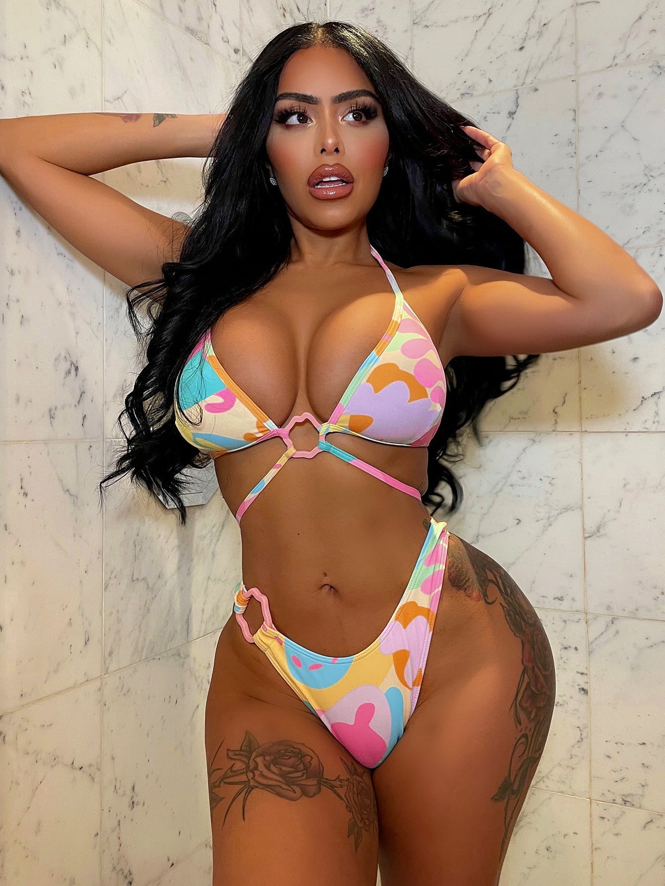 Damen Triangel-Bikini mit modischen Cut-Outs
