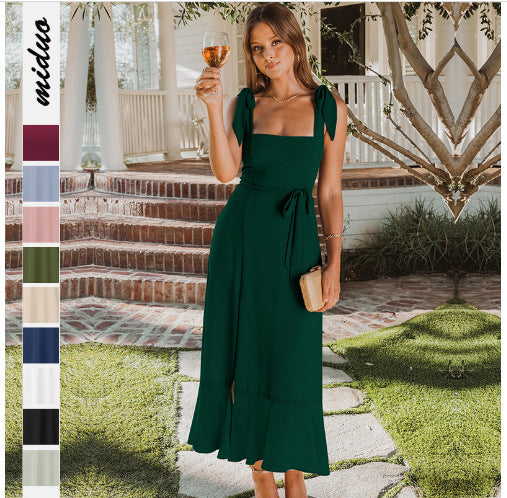 Damen Sommerliches Maxikleid mit eleganter Schleifenverzierung R&B