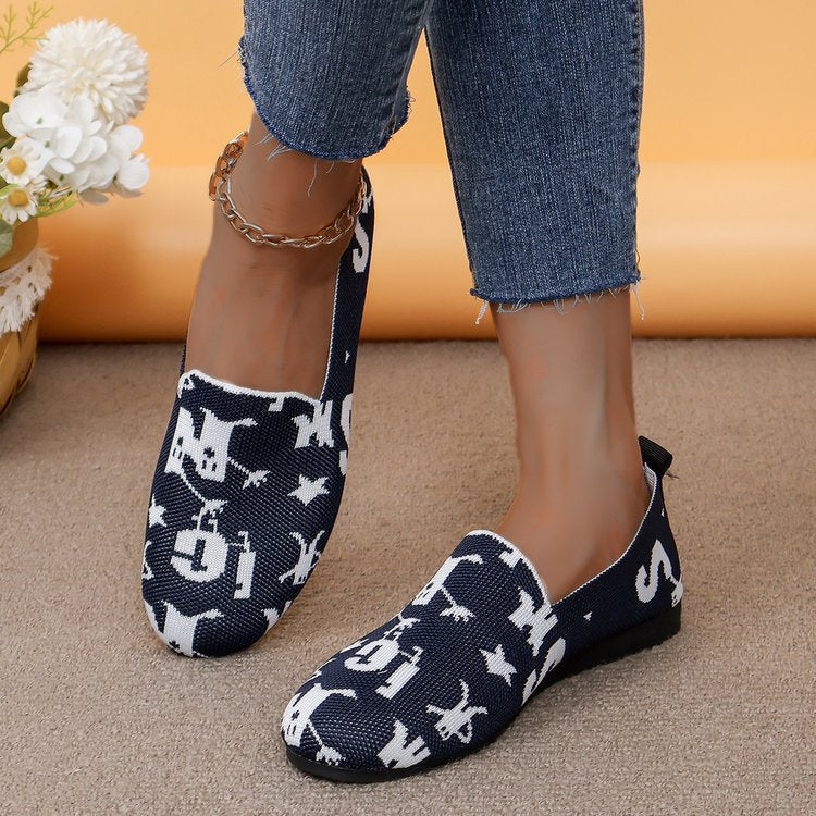 Damen Modische Slip-On Schuhe aus atmungsaktivem Material mit stylischem Print R&B