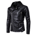 Herren Luxus Leder Bikerjacke mit asymmetrischem Reißverschluss