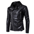 Herren Luxus Leder Bikerjacke mit asymmetrischem Reißverschluss