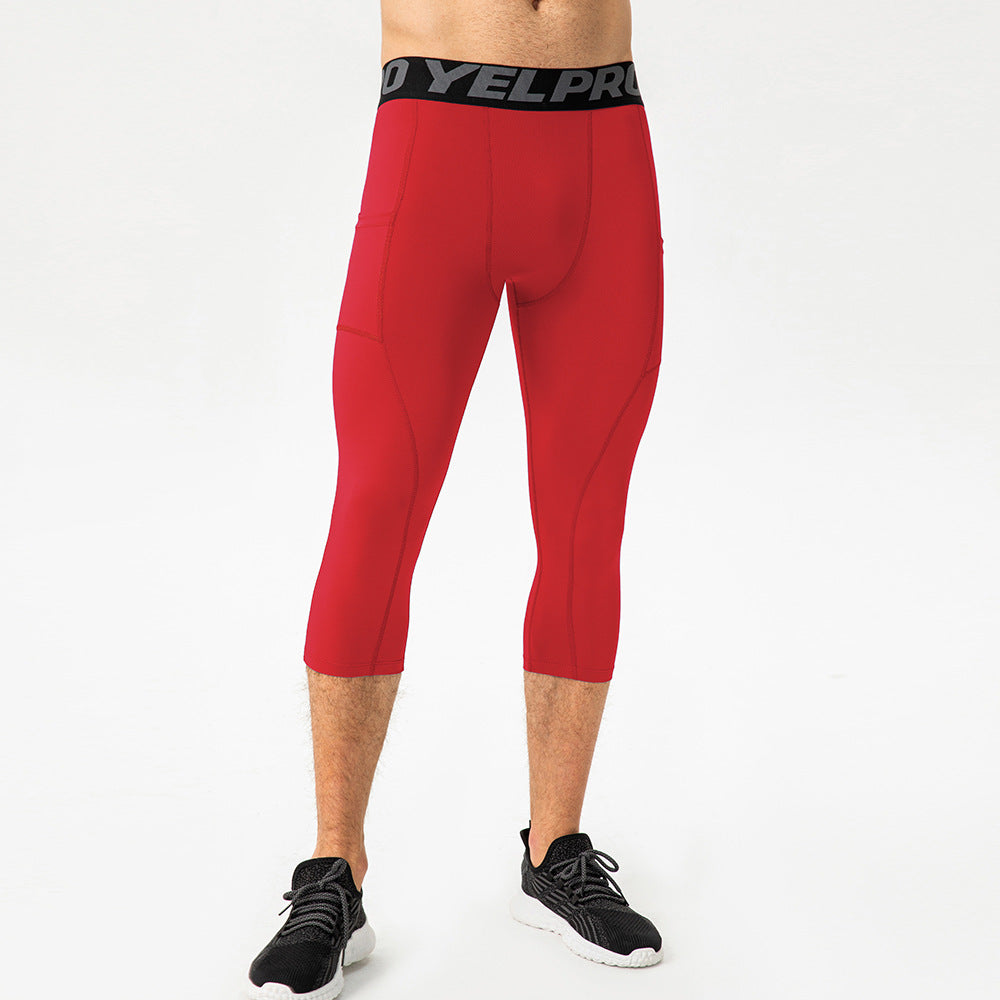 Herren Sportliche Kompressions-Leggings mit praktischen Taschen und atmungsaktiver Technologie R&B