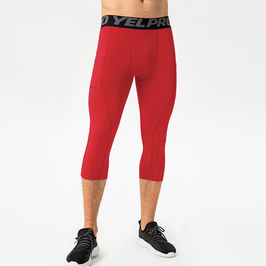 Herren Sportliche Kompressions-Leggings mit praktischen Taschen und atmungsaktiver Technologie R&B