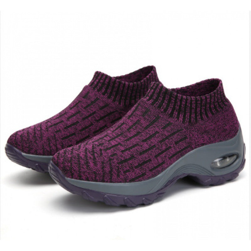 Damen Slip-On Sneakers mit atmungsaktiver Strick-Oberfläche und stoßdämpfendem Fußbett R&B