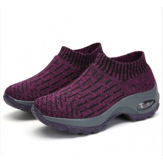 Damen Slip-On Sneakers mit atmungsaktiver Strick-Oberfläche und stoßdämpfendem Fußbett R&B