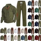 Herren nan Strick-Freizeitset mit Knopfleiste und Ellenbogenaufnähern sowie Cord-Cargohose R&B