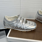 Damen Sportliche Sneaker mit praktischem Klettverschluss und glänzender Oberflächenstruktur R&B