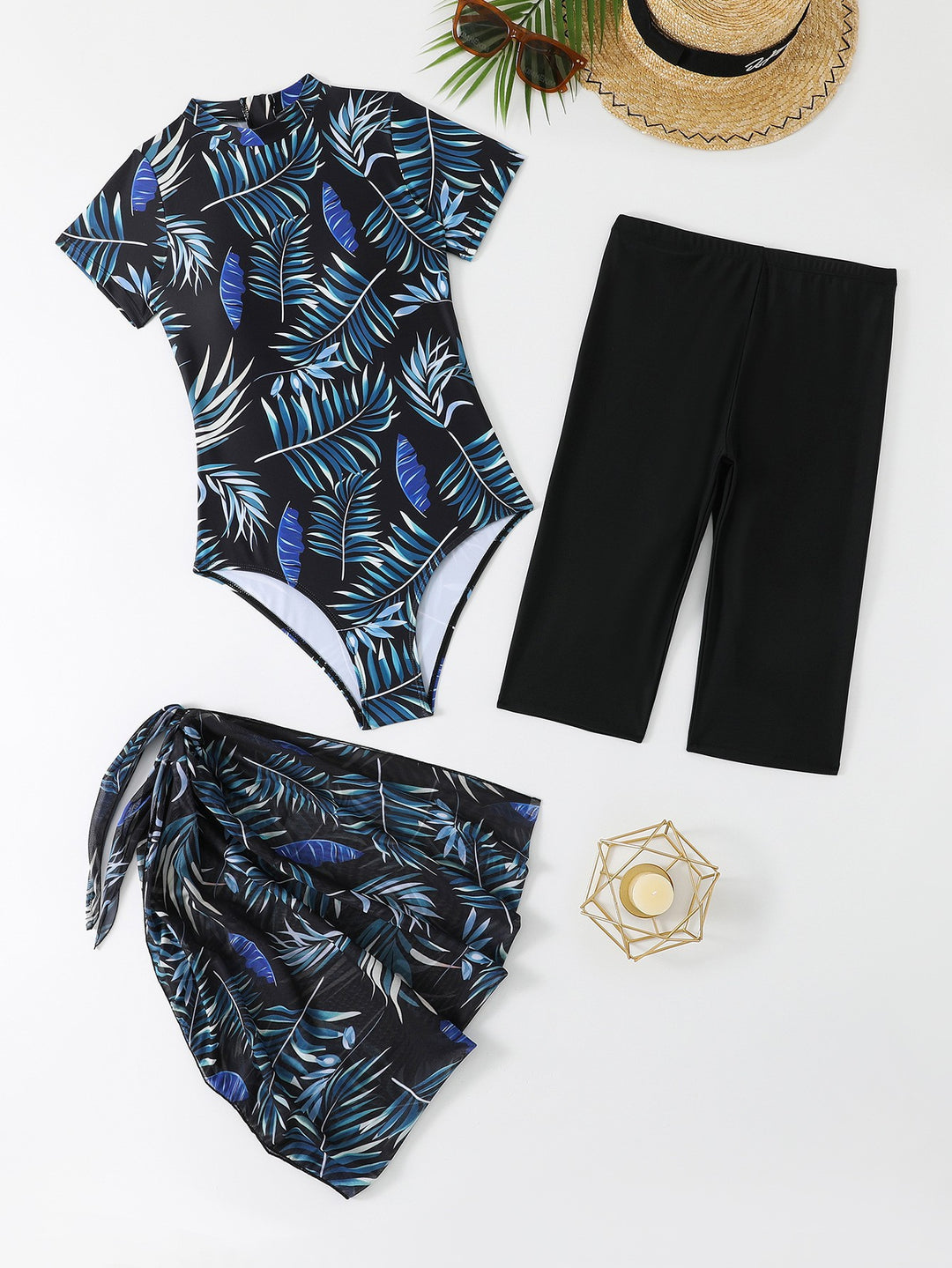 Damen Modischer Rashguard mit kombinierter Badehose R&B
