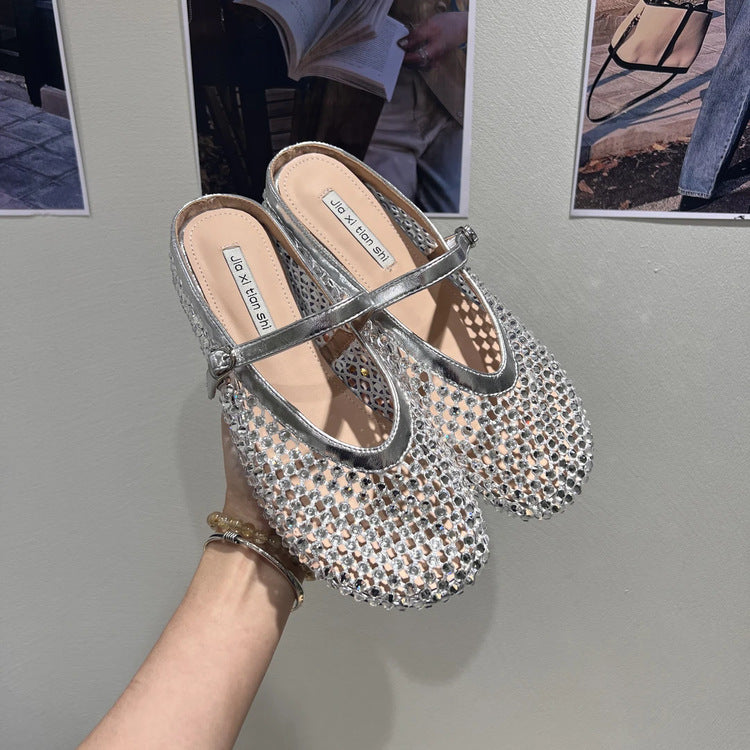 Damen Glitzernde Ballerinas mit verstellbarem Riemchen und komfortablem Fußbett R&B