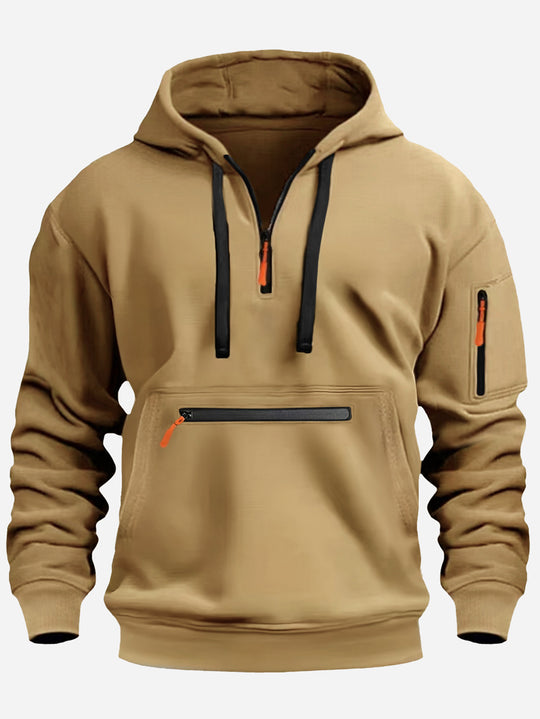 Herren modischer Kapuzenpullover mit praktischen Reißverschluss-Taschen R&B