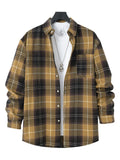 Herren Flanellhemd mit modernem Karo-Muster und Brusttasche R&B