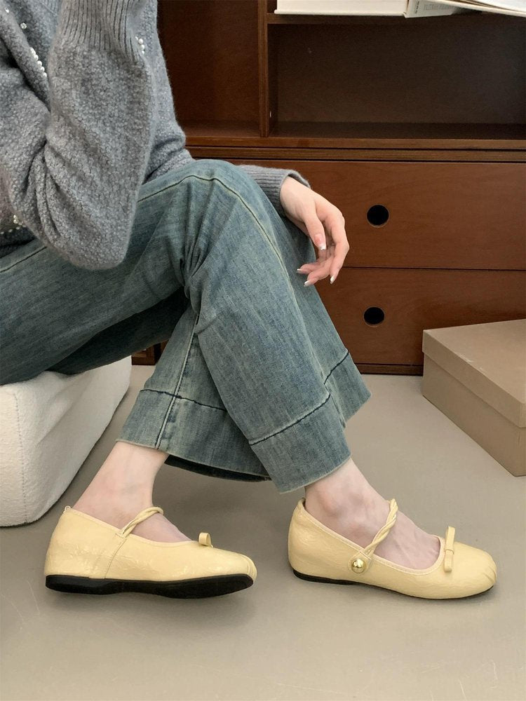 Damen elegante Ballerinas mit dekorativen Schleifen und komfortablem Fußbett R&B