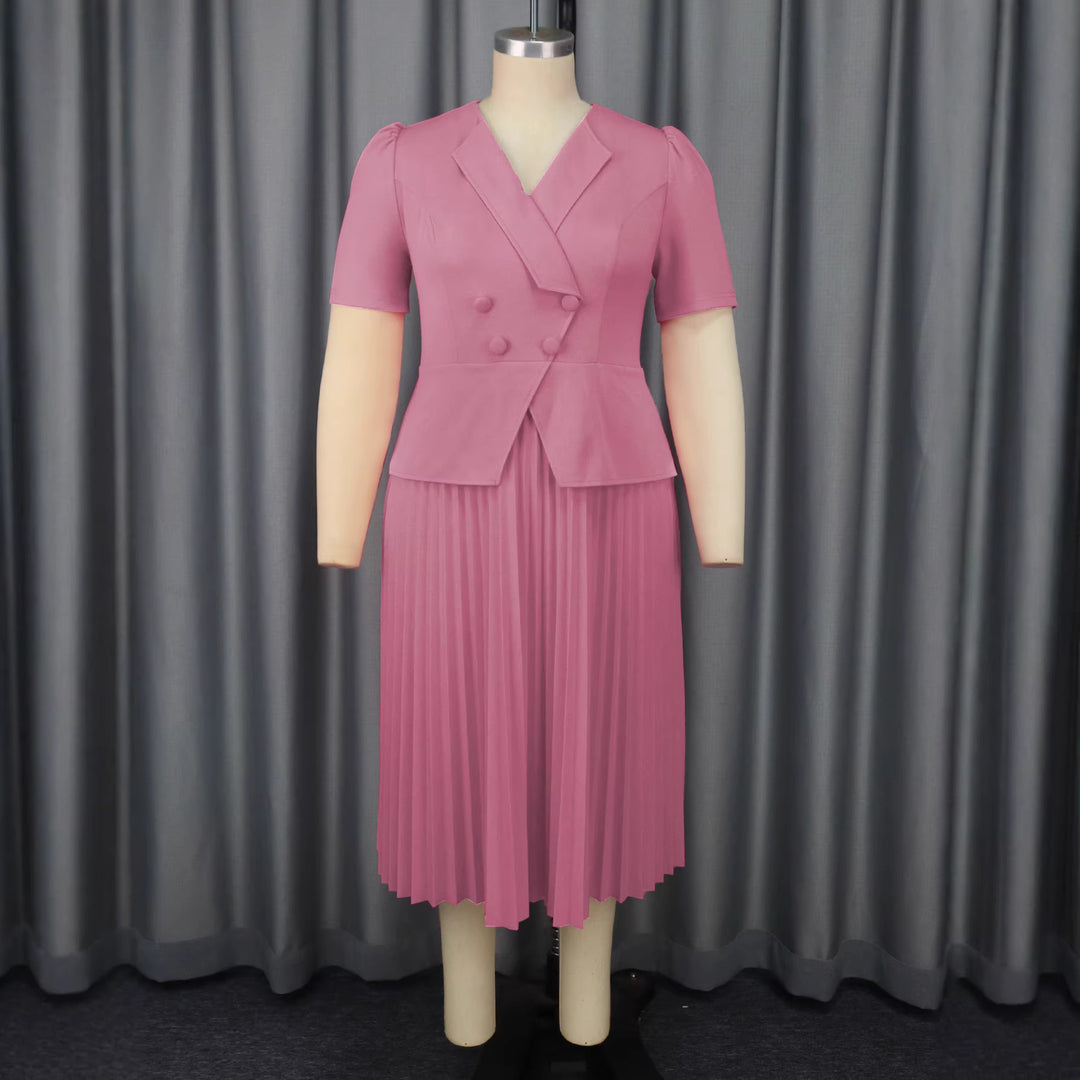 Damen Plissee Kleid mit elegantem Blazer R&B