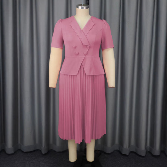 Damen Plissee Kleid mit elegantem Blazer R&B