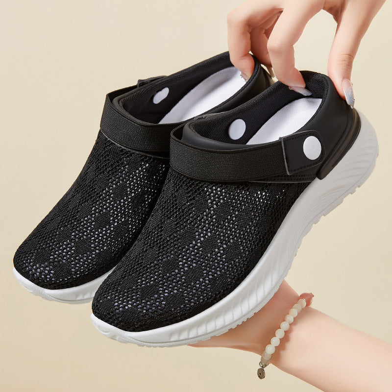 Damen Atmungsaktive Clogs mit elastischem Riemen und rutschfester Sohle