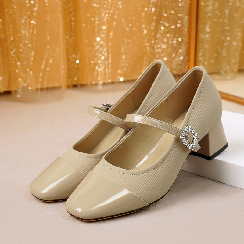 Damen Mary Jane Pumps mit eleganter Schnalle und komfortablem Blockabsatz R&B