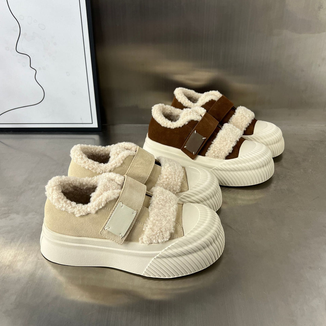 Damen Chunky Sneakers mit warmem Futter und praktischem Klettverschluss R&B