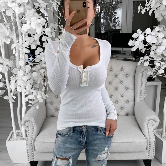 Damen Langarmshirt mit eleganten Knopfdetails R&B
