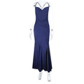 Damen elegantes Abendkleid mit schmalem Schnitt und raffinierten Trägern R&B
