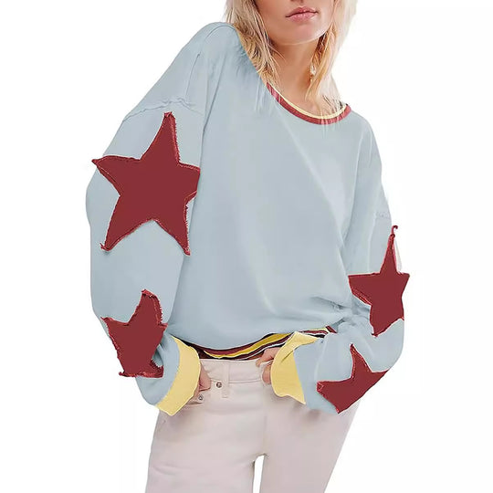 Damen lässiger Pullover mit Sternen-Design R&B