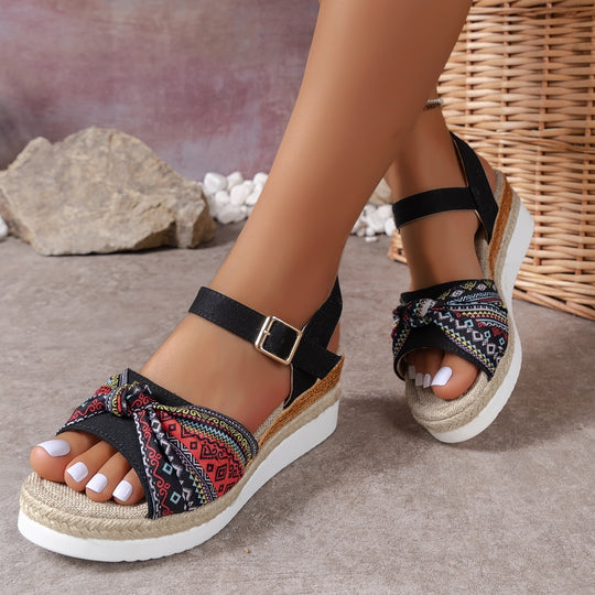 Damen Plateau-Sandalen mit modischem Riemendesign und komfortablem Fußbett R&B