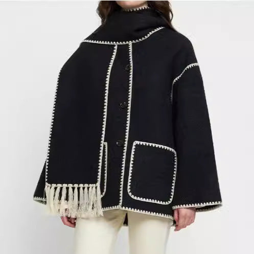 Damen Fransenjacke mit eleganter Saumverzierung R&B