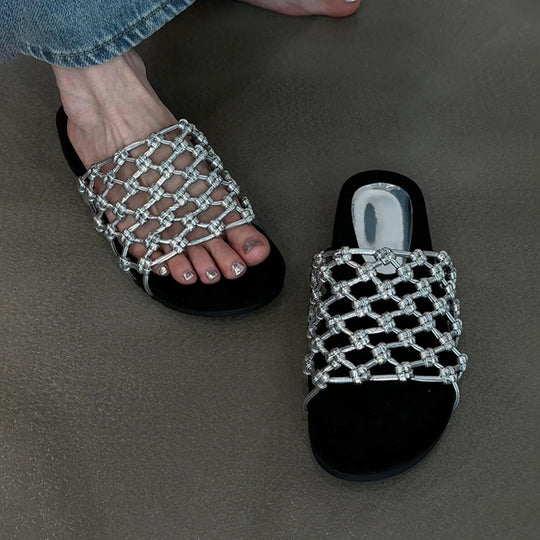 Damen Komfortable Clogs mit geflochtenem Design und gepolsterter Innensohle R&B
