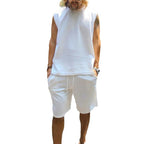 Herren lässiges Kurzarm Sweatshirt und Shorts Set