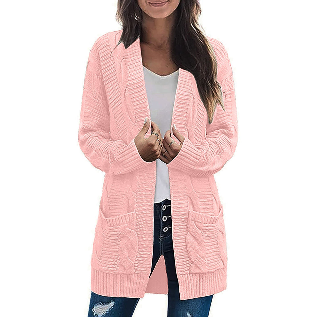 Damen Strickjacke Mit Tiefen Taschen und Strukturiertem Design R&B